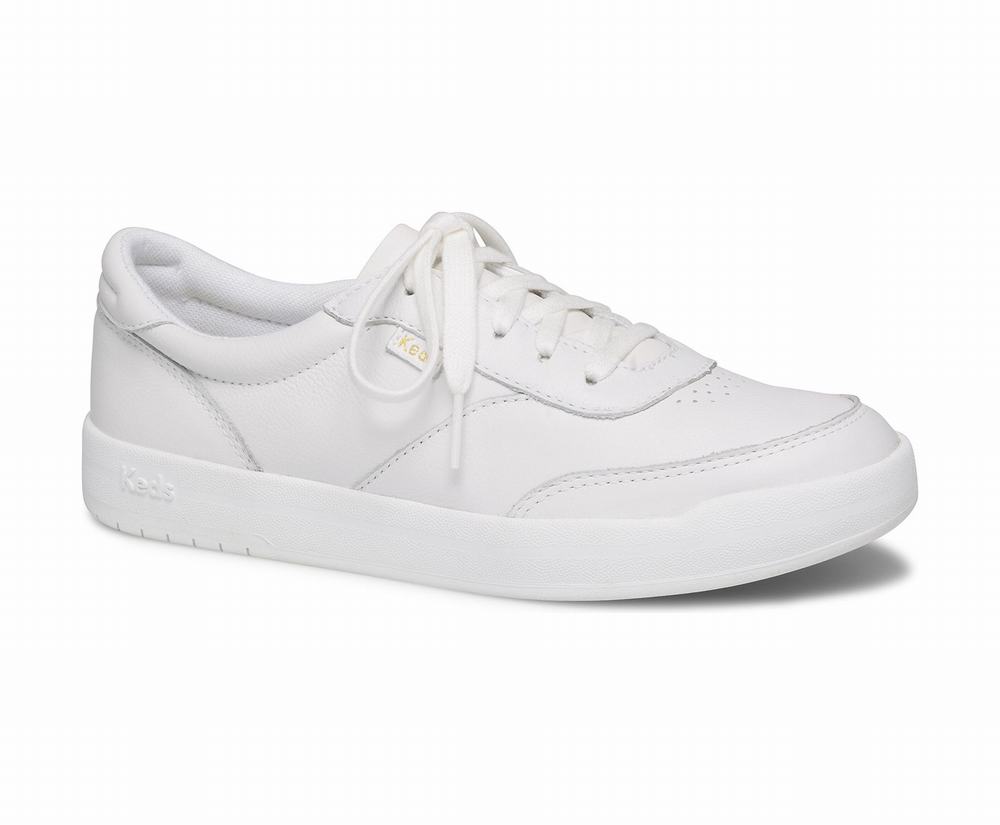 Women's Keds Match Point Leather Sneakers White 8056291FH - South Africa